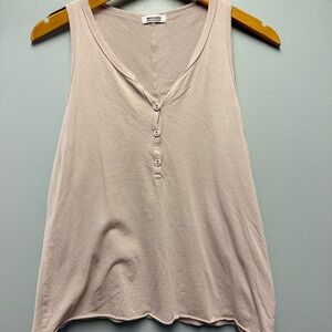 LAMade Cream Sleeveless Henley Small